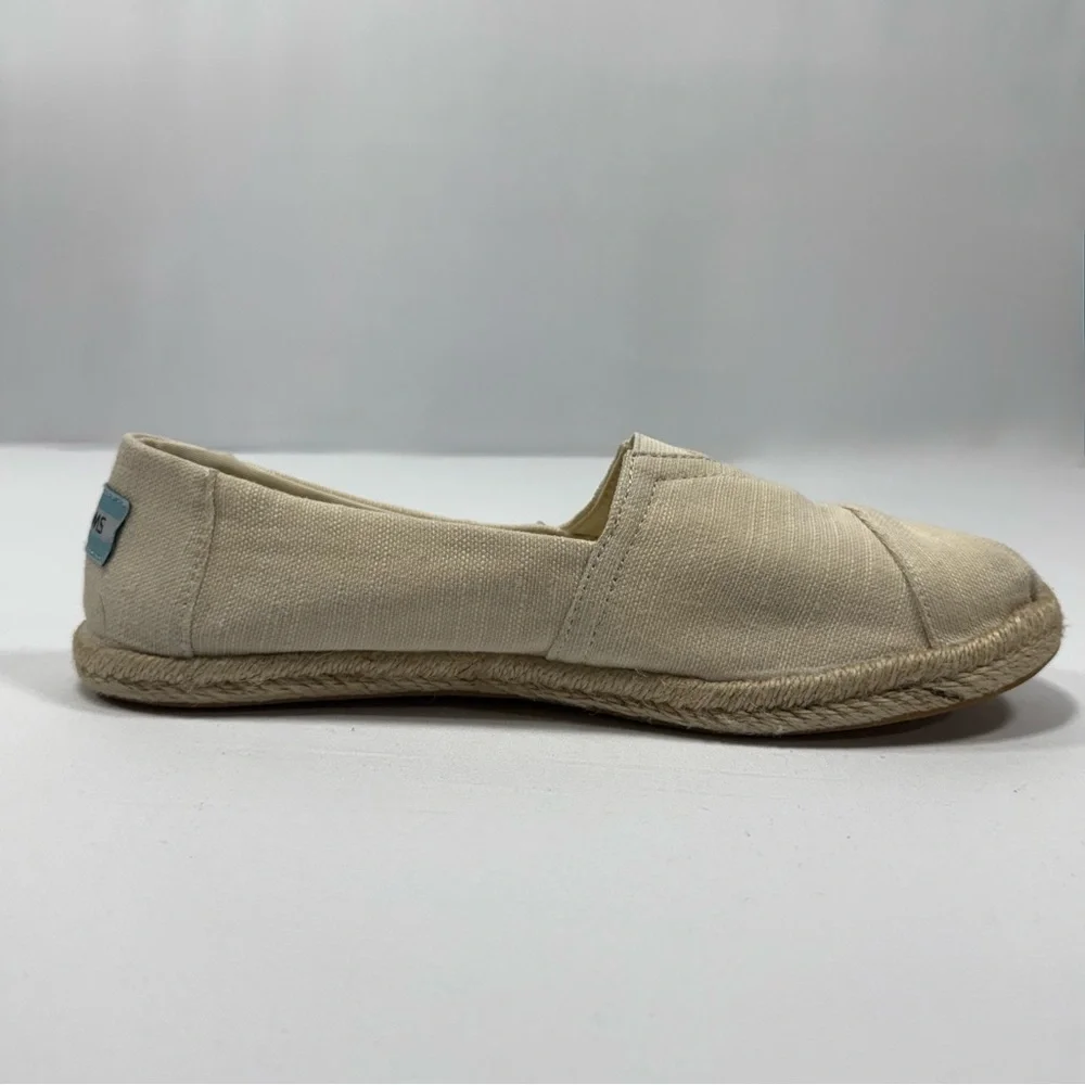 TOMS Alpargata Beige Canvas Rope Espadrille Slip On Shoes Size 7.5‎